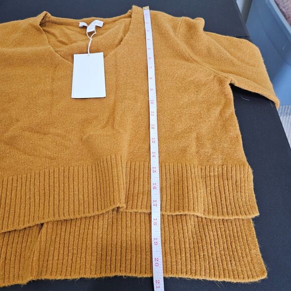 Chelsea & Violet Womens Crop Knit Sweater Small Mustard Yellow Wool Alpaca Blend - Picture 7 of 8